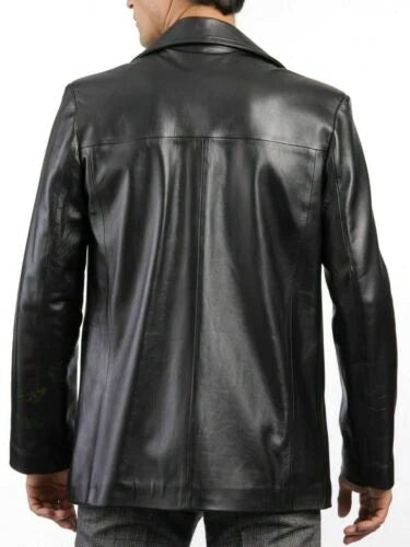 Men’s Four Button Closure Lambskin Leather Blazer TB039