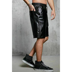 Men’s Lambskin Knee Length Leather Shorts MH11