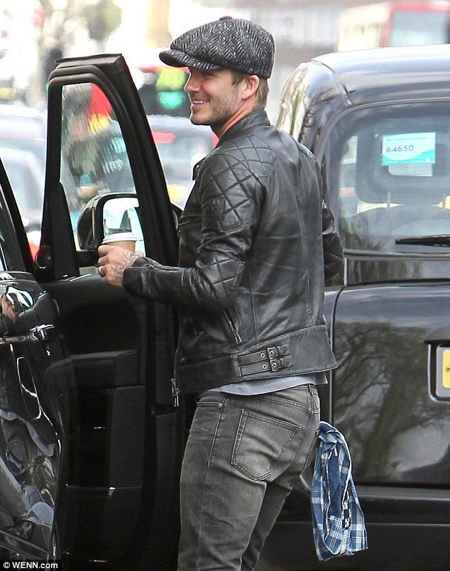 David Beckham Inspired Leather Motorcycle Jacket