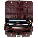 Premium Croc Brown Leather Office & Messenger Bag LB008 - Travel Hide
