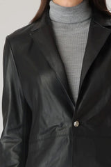 Women’s 100% Lambskin Leather Mid Length Long Coat TC30