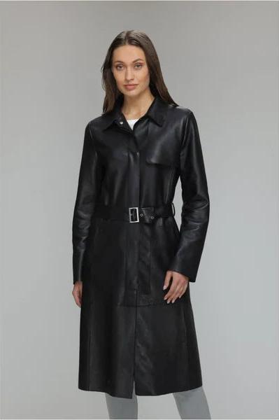 Women’s 100% Lambskin Leather Knee Length Long Coat TC31