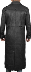 Men's Full Length Lambskin Leather Trench Coat MC23