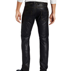 Men's Slim Fit Leather Pants with Classic Closure MP14