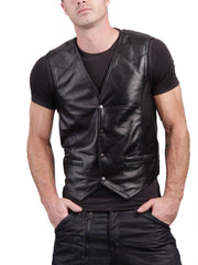 Men's Sleek Slim Fit Genuine Leather Vest MV01