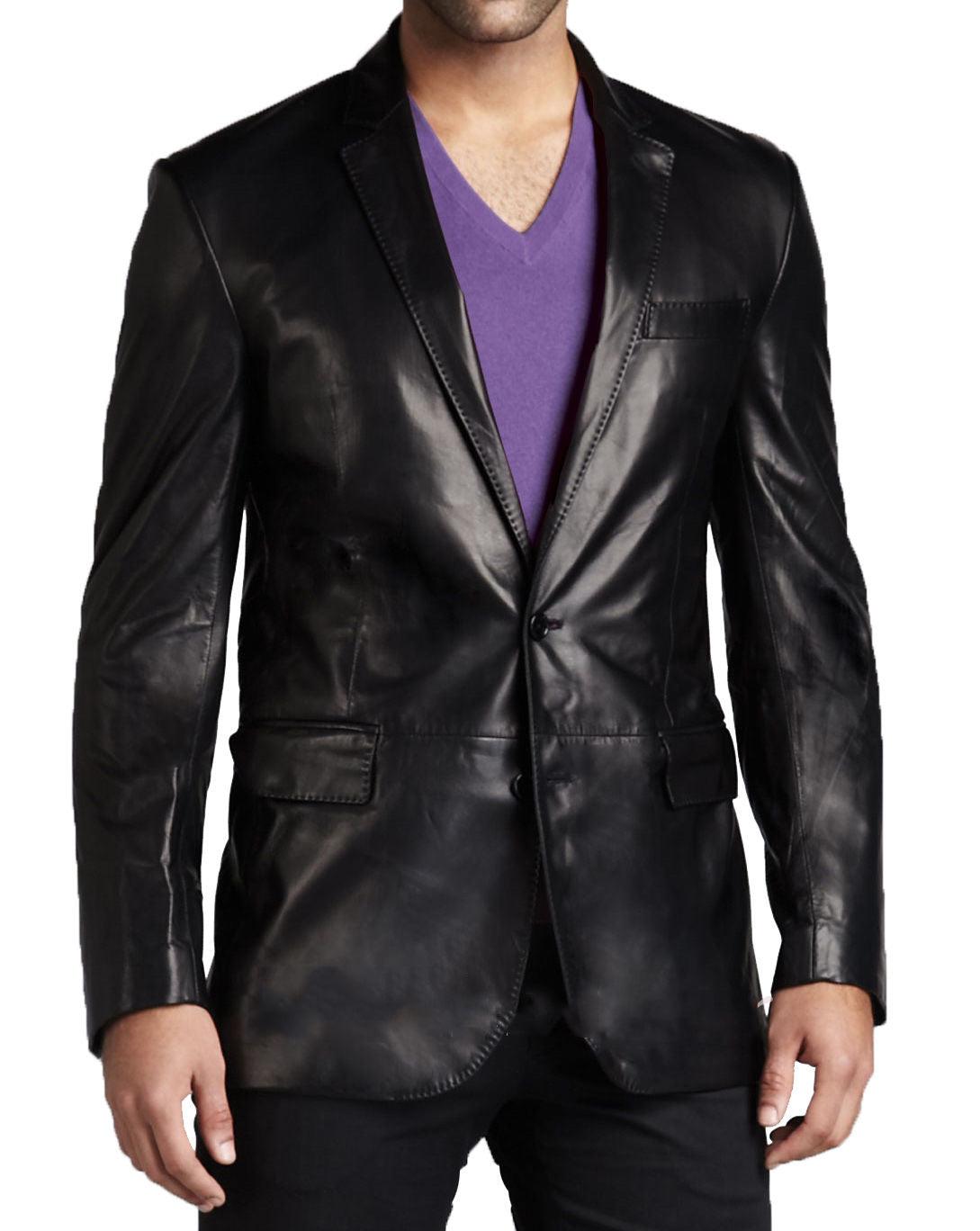 Men's TWO BUTTON Leather Blazer TB001 - Travel Hide