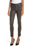 Gray Leather Women's Skinny Pants WP07
