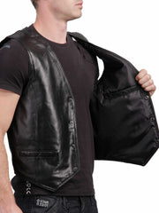 Men's Sleek Slim Fit Genuine Leather Vest MV01