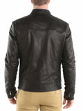 Men's Motorcycle Leather Jacket Black MJ008 - Travel Hide