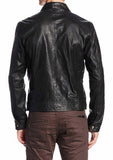 Men's Motorcycle Leather Jacket Black MJ014 - Travel Hide