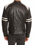 Men's Motorcycle Leather Jacket Black MJ015 - Travel Hide