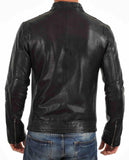 Men's Motorcycle Leather Jacket Black MJ016 - Travel Hide