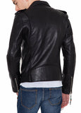 Men's Motorcycle Leather Jacket Black MJ017 - Travel Hide