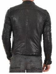 Men's Motorcycle Leather Jacket Black MJ020 - Travel Hide