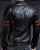 Men's Motorcycle Leather Jacket Black MJ005 - Travel Hide