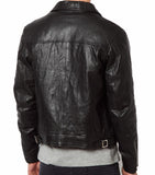 Men's Motorcycle Leather Jacket Black MJ013 - Travel Hide