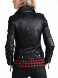 Women's Genuine Leather Motorcycle Jacket Black WJ009 - Travel Hide