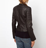 Women's Genuine Leather Motorcycle Jacket Black WJ011 - Travel Hide