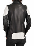 Women's Genuine Leather Motorcycle Jacket Black WJ020 - Travel Hide