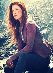 Ali Larter Claire Redfield Burgundy Leather Blazer