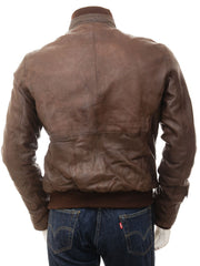 Men's Vintage Brown Leather Jacket MG04