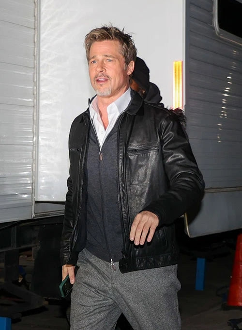 Brad Pitt Classic Leather Jacket