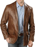 Men's TWO BUTTON Leather Blazer TB004