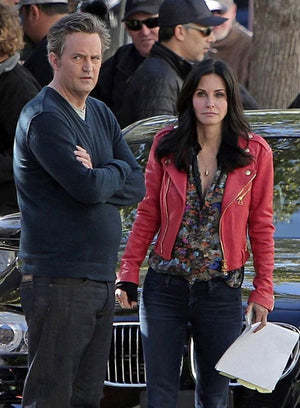Courteney Cox Red Motorcycle Leather Jacket