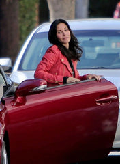 Courteney Cox Red Motorcycle Leather Jacket