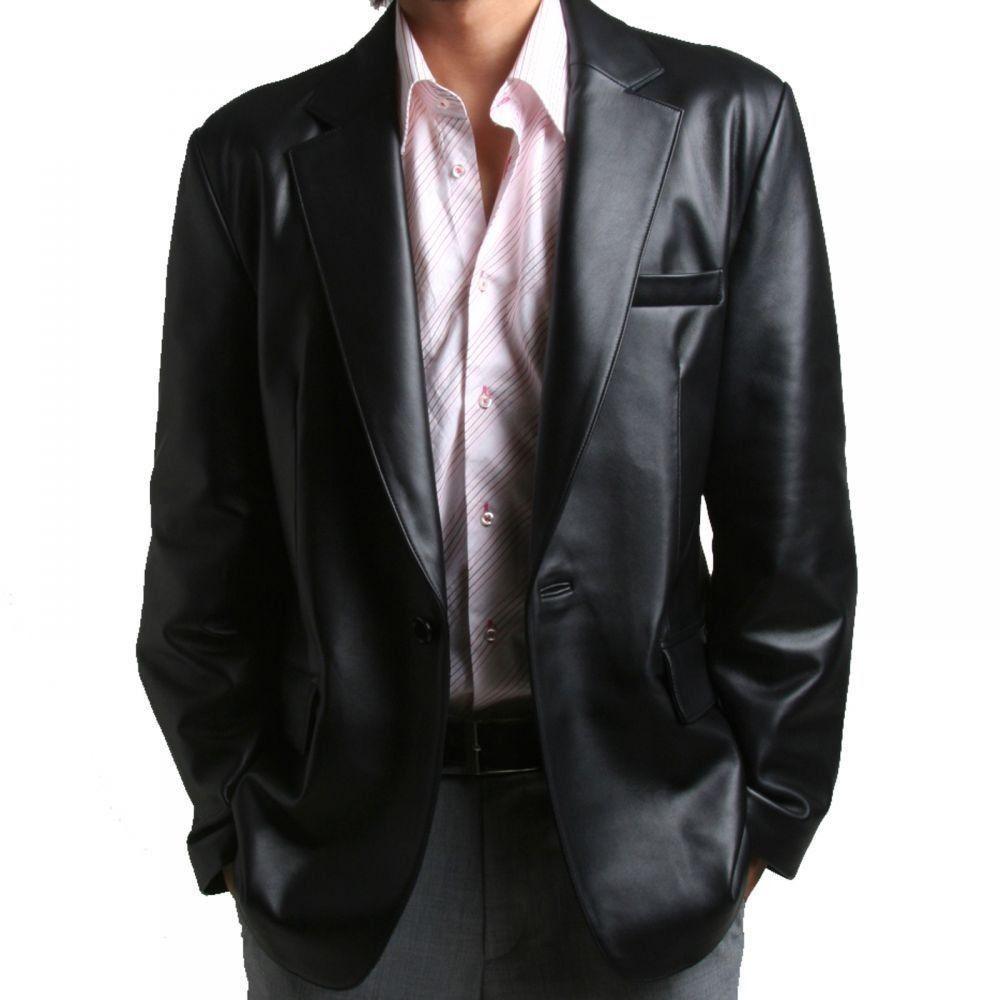 Men's ONE BUTTON Leather Blazer TB006 - Travel Hide