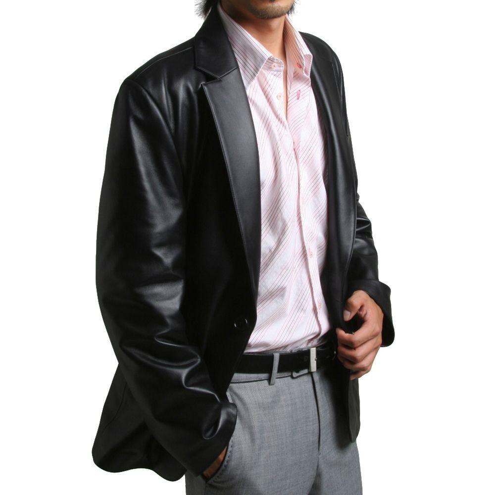 Men's ONE BUTTON Leather Blazer TB006 - Travel Hide