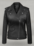 Hilary Duff Inspired Noir Black Leather Jacket
