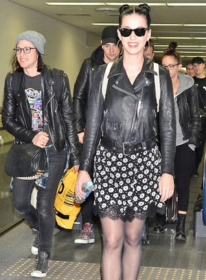 Katy Perry Inspired Black Cropped Leather Jacket