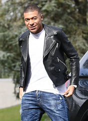 Kylian Mbappe Inspired Leather Motorcycle Jacket