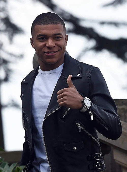 Kylian Mbappe Inspired Leather Motorcycle Jacket