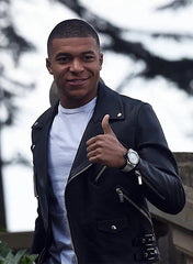 Kylian Mbappe Inspired Leather Motorcycle Jacket