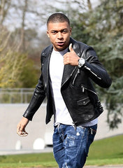 Kylian Mbappe Inspired Leather Motorcycle Jacket