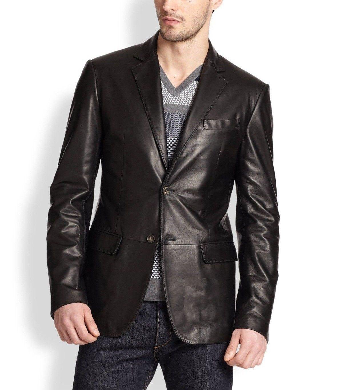 Men's TWO BUTTON Leather Blazer TB010 - Travel Hide