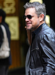 Matt Damon Inspired Black Leather Jacket