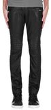 Men's Black Leather Slim Fit Pants MP01