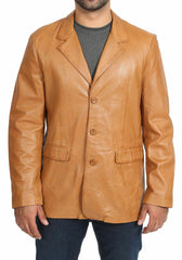 Men's THREE BUTTON Leather Blazer TB003 - Travel Hide