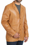 Men's THREE BUTTON Leather Blazer TB003 - Travel Hide