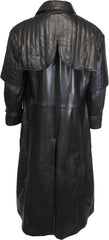 Men's Full Length Leather Quilted Trench Coat MC11