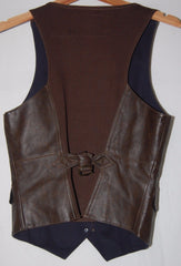 Women's Dark Brown Genuine Leather Vest WV07