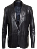 Men's ONE BUTTON Leather Blazer TB011