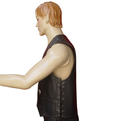 Men's Slim Fit Laced Genuine Leather Vest MV19