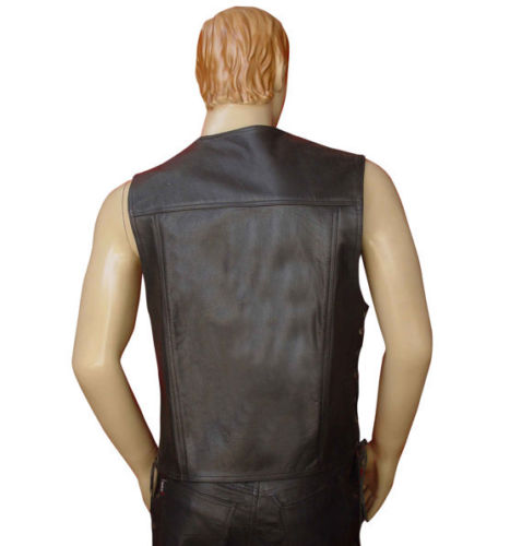 Men's Slim Fit Laced Genuine Leather Vest MV19