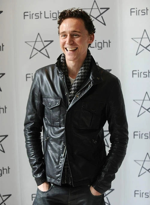 Tom Hiddleston Black Leather Jacket