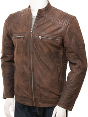 Men's Vintage Brown Leather Jacket MG10