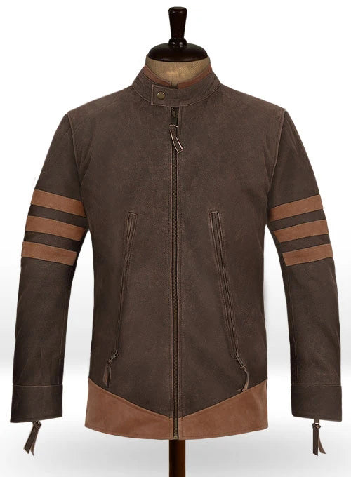 Hugh Jackman X-Men Origins Brown Leather Biker Jacket